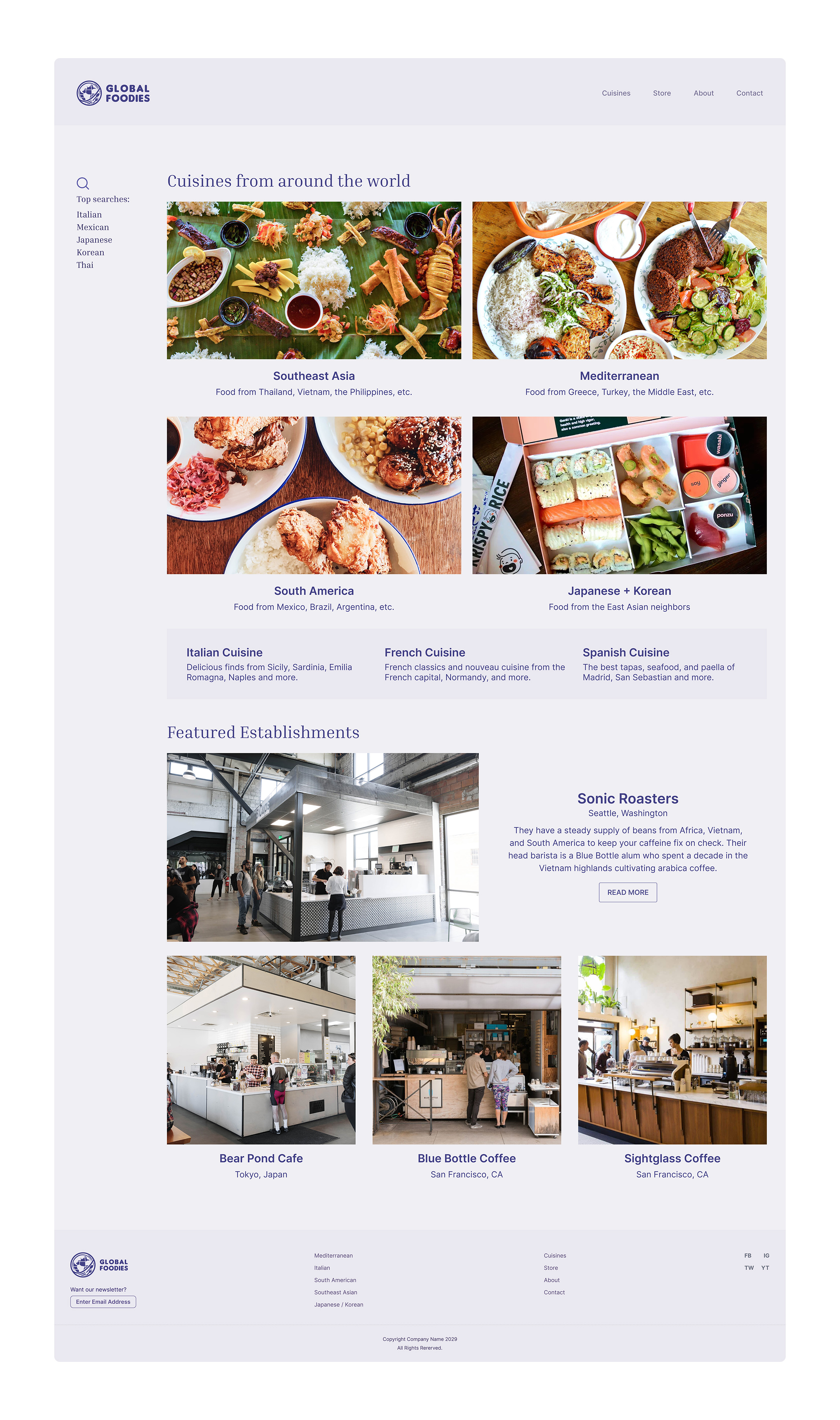 Cuisine Cafe Web Design